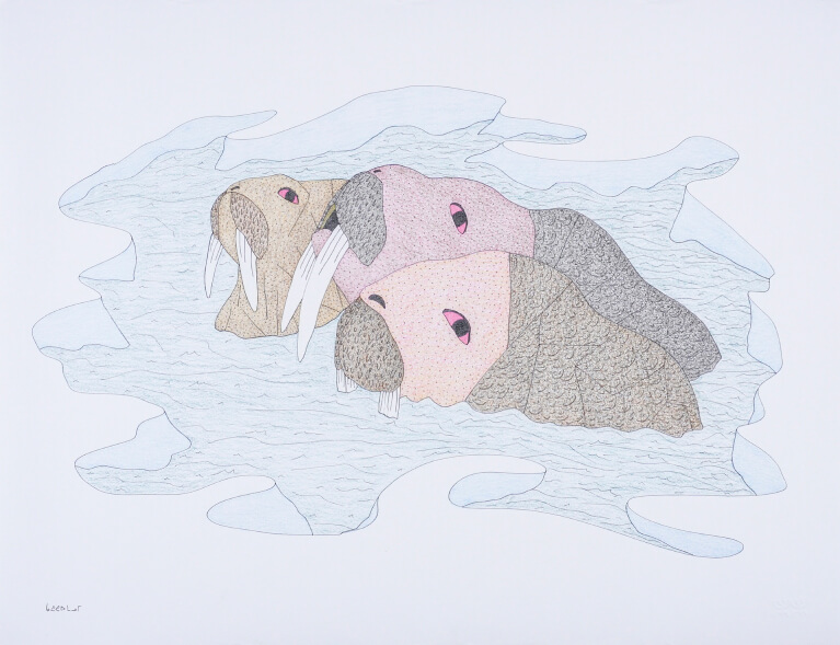 artwork Composition (Three Walrus) by Manumie Qavavau